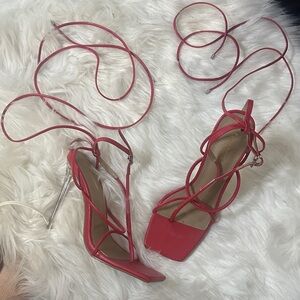 Elegant Red Strappy Heels